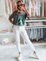 T-shirt damski z nadrukiem MUYUMBA brązowy Dstreet RY2619