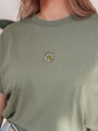 T-shirt damski FLORTA ciemnozielony Dstreet RY2556