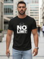 Pánske čierne bavlnené tričko s potlačou No limit Dstreet NX0129R
