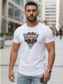 Herren T-Shirt bedruckt HOT ROD GARAGE weiß Dstreet NX5093R
