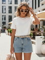T-shirt damski JASIL ecru Dstreet RY2532