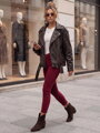 Dámske nohavice BRITTNIX typu skinny bordové UY2222