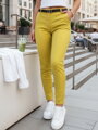 Dámske nohavice slim fit s opaskom LINESKA horčicové UY2579