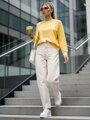 Bluzka damska one size oversize z wisiorkiem NUBISS żółta Dstreet RY2798