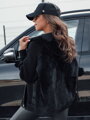 KATHERINE dámska bunda z alpaky čierna Dstreet NY0672