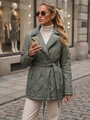 Dámska prešívaná bunda s opaskom Dstreet zelená TY5805
