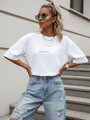 Dámske bavlnené oversize tričko Amalfi Coast biele – Dstreet NX9501RY