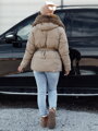 FURSOFT dámska zimná bunda, prešívaná, s kapucňou, béžová Dstreet TY4668