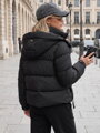 Dámska krátka zimná bunda Dstreet čierna TY5747