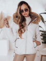 Biela prešívaná zimná dámska bunda COLDLIKE s kapucňou TY5002