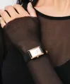 DÁMSKE HODINKY DANIEL WELLINGTON viazané čierne krokodíl ružové zlato 24mm DW00100698 + KRABIČKA