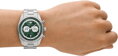 Pánske hodinky Emporio Armani AR11637 Racer – strieborný chronograf so zeleným ciferníkom
