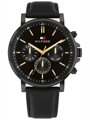 Pánske hodinky Tommy Hilfiger Tyson 1792144 s koženým remienkom – čierno-zlaté