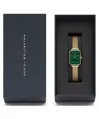 DÁMSKE HODINKY DANIEL WELLINGTON Quadro lisované Evergold Emerald 20mm DW00100561+ BOX (zw505m)