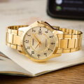 PÁNSKE ZLATÉ HODINKY CASIO MTP-V004G-9B (zd047a) + KRABIČKA