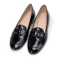 Dámske lakované mokasíny s ozdobnou prackou 98-D-106-1
