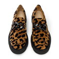 Dámske semišové mokasíny so zvieracou potlačou 97-D-103-4