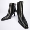 Croco kožené členkové čižmy na vysokom podpätku 95-D-506-1