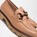 Dámske kožené mokasíny s prackou na platforme 98-D-103-9