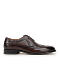 Pánske brogues z lícovej kože s perforáciou hnedé 99-M-305-4  