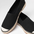 Textilné espadrilky s pletenou špičkou Wittchen – čierna