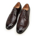 Pánske brogues z lícovej kože s perforáciou hnedé 99-M-305-4  