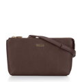 Dámska dvojkomorová crossbody kabelka z eko kože hnedá 29-4Y-607-4