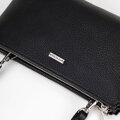 Crossbody z ekoskóry dwukomorowa czarno - srebrna 29-4Y-607-1S