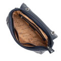 Crossbody z ekokože s retiazkou tmavomodrá 99-4Y-634-7