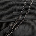 Crossbody z ekokože s retiazkou čierna 99-4Y-634-1