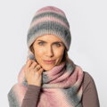Dámska čiapka s vyhnutým lemom a ombré efektom – štýl a teplo na zimu 101-HF-201-PZ