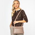 Dámska dvojkomorová crossbody kabelka z ekokože béžová 99-4Y-610-9