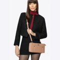 Dámska crossbody dvojkomorová s vreckom béžová 29-4Y-604-9