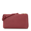 Dámska crossbody dvojkomorová s vreckom červená 29-4Y-604-3