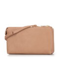 Dámska crossbody dvojkomorová s vreckom béžová 29-4Y-604-9