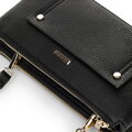 Dvojkomorová crossbody kabelka s vreckom čierno-zlatá  
