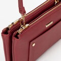 Dámska crossbody dvojkomorová s vreckom červená 29-4Y-604-3