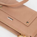 Dámska crossbody dvojkomorová s vreckom béžová 29-4Y-604-9