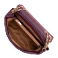 Damska crossbody na łańcuszku z ekoskóry bordowa 99-4Y-514-3