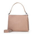 Dámska trojpriehradková crossbody, béžová koža 100-4E-808-9
