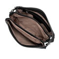 Dámska trojpriehradková crossbody, čierna koža 100-4E-808-1