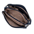Dámska trojpriehradková crossbody, tmavomodrá koža 100-4E-808-7