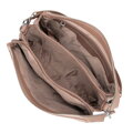 Dámska trojpriehradková crossbody, béžová koža 100-4E-808-9