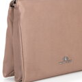 Dámska trojpriehradková crossbody, béžová koža 100-4E-808-9