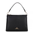 Dámska trojpriehradková crossbody, hnedá koža, čierna 100-4E-809-1