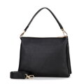 Dámska trojpriehradková crossbody, hnedá koža, čierna 100-4E-809-1
