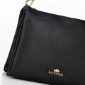 Dámska trojpriehradková crossbody, hnedá koža, čierna 100-4E-809-1