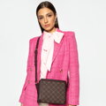 Dámska crossbody s monogramom hnedá 99-4Y-501-4  