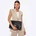 Dámska crossbody z ekokože dvojkomorová veľká čierna 100-4Y-418-1