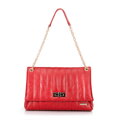 Dámska crossbody z ekokože dvojkomorová veľká červená 100-4Y-418-3